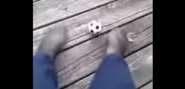  Foot Soccer With Black Nylon Stockings 1